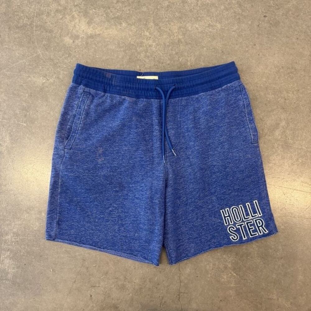 Vintage Y2K Hollister Graphic Blue Fleece Sweat Shorts Men's Size M